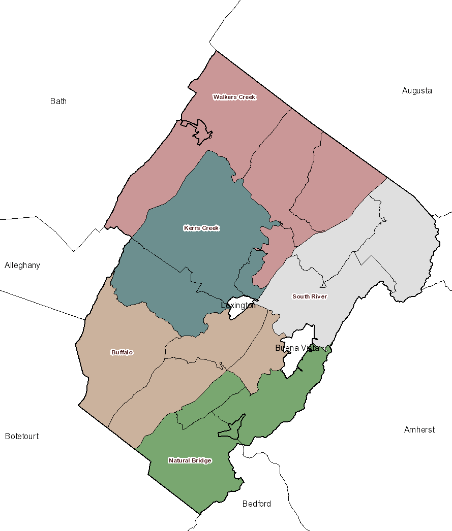 The Five Districts of the Rockbridge Area map